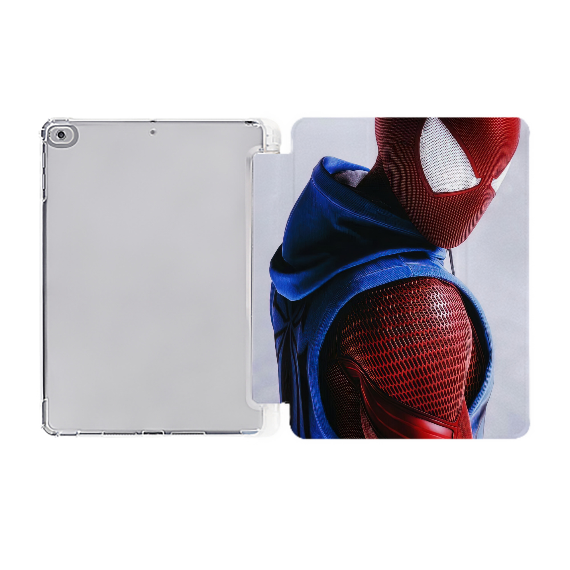 （画像用） Spider Man スパイダーマン IPad ケース ペン収納付き 三つ折りスタンド PUレザー×シリコン 対応機種9.5/10.5/10.9インチ